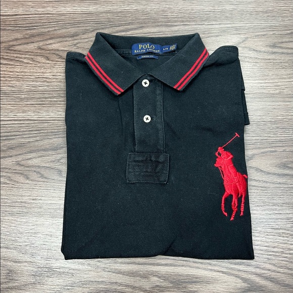 Polo Ralph Lauren Black w/ Red Big Pony Polo Shirt L - Picture 2 of 6